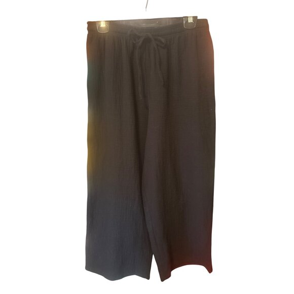 Women's Jessica Simpson Medium Black Cotton Pull On Ankle Pants Drawstring - Picture 1 of 7